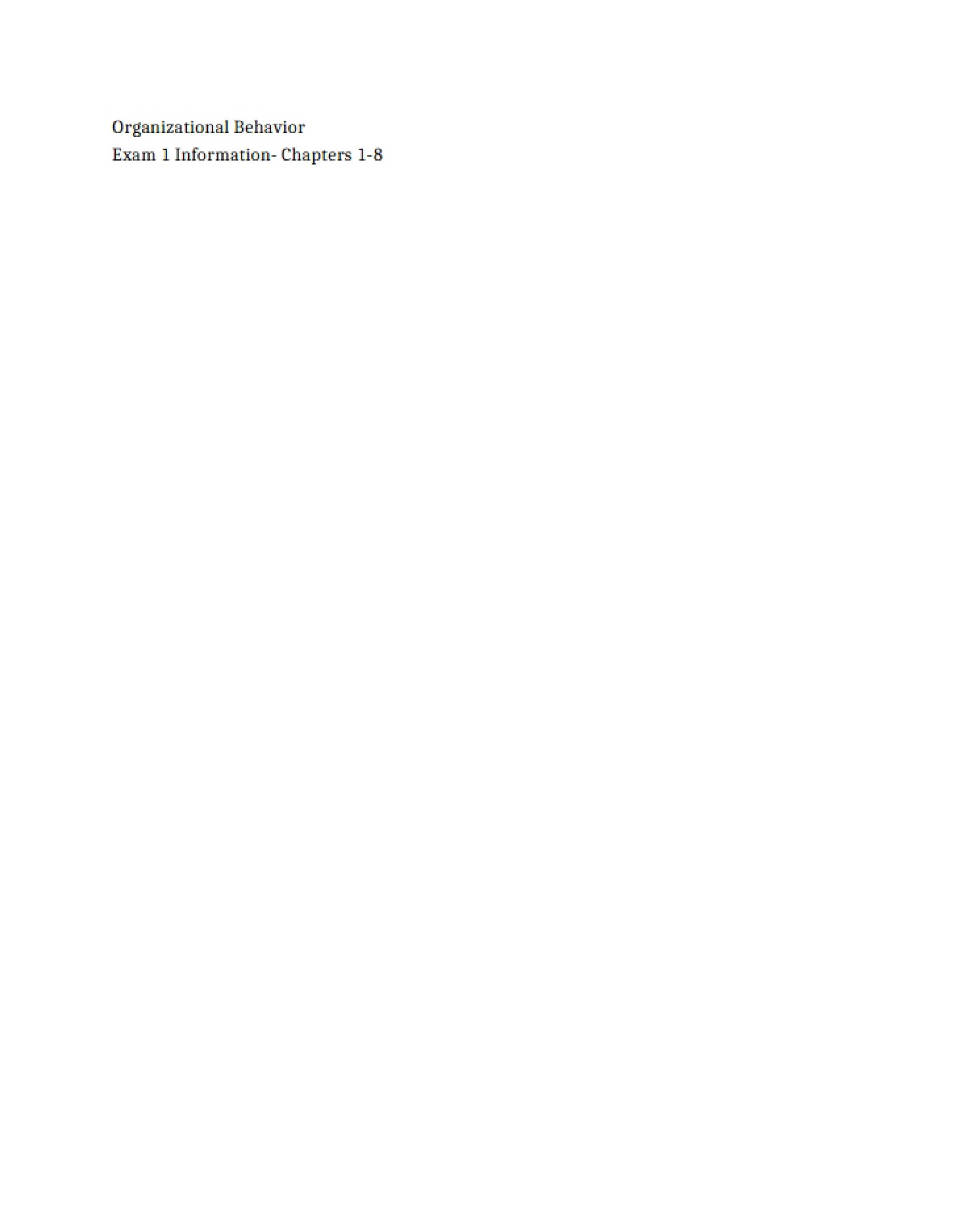 Info for Exam 1
