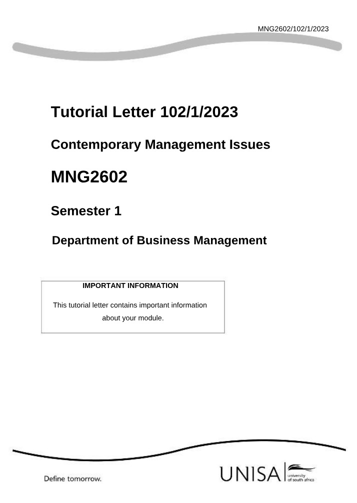 Assignment 01 for Contemporary Management Issues