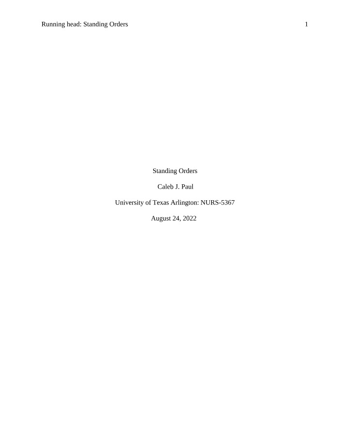 Barriers and Strategies for Implementing Standing Orders