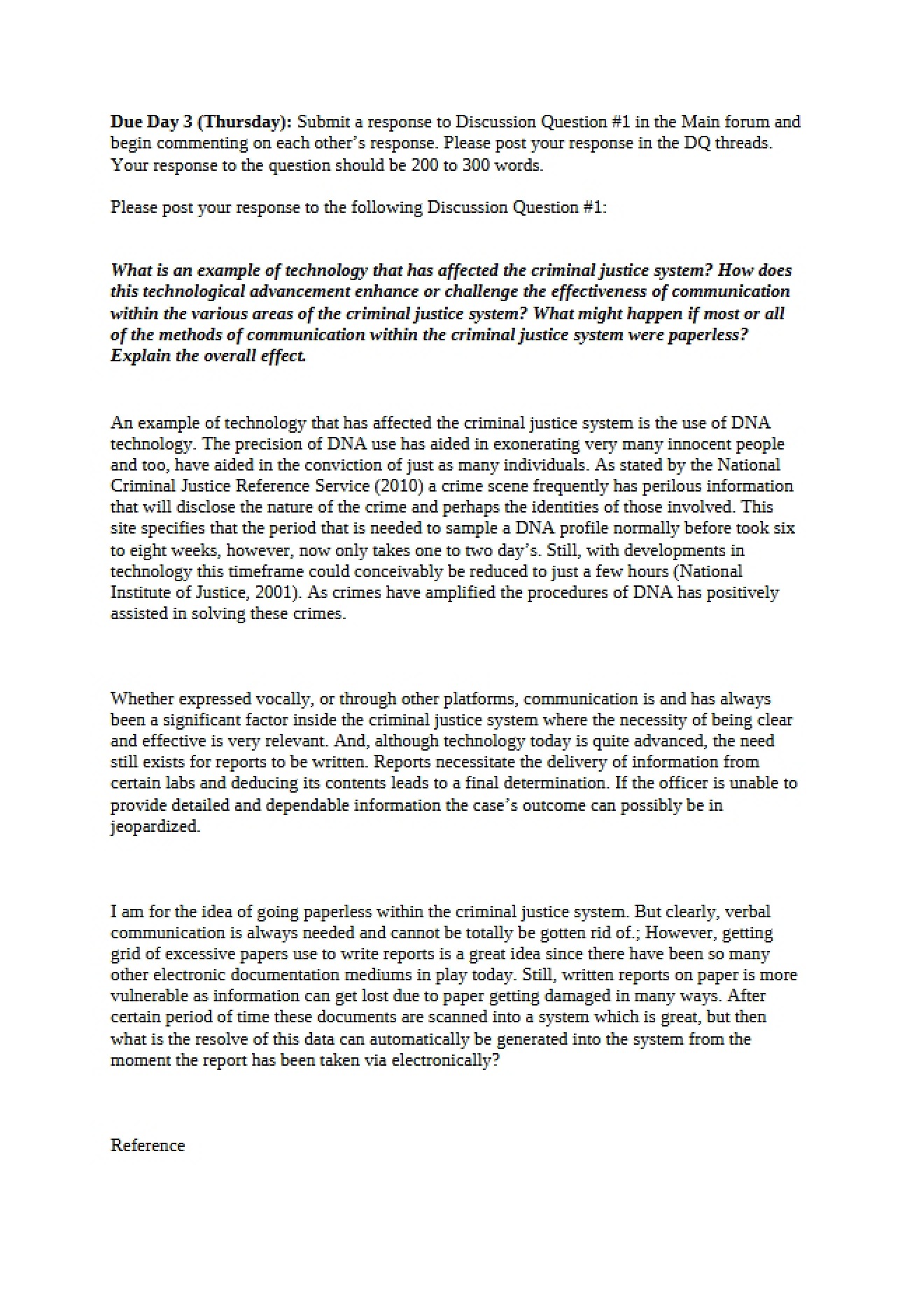 Coursework for Verbal Communication