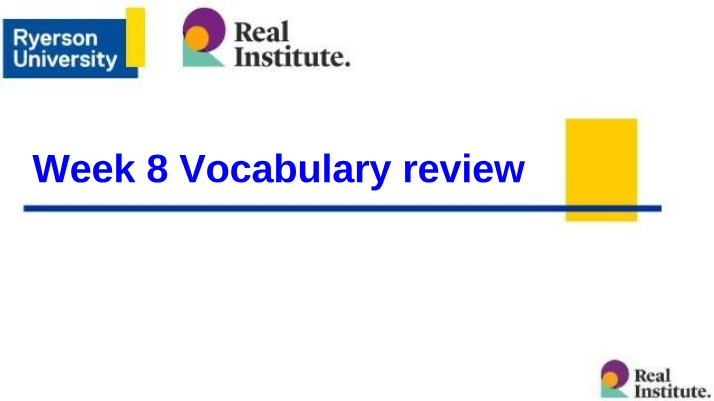 Week 8 Vocabulary Review