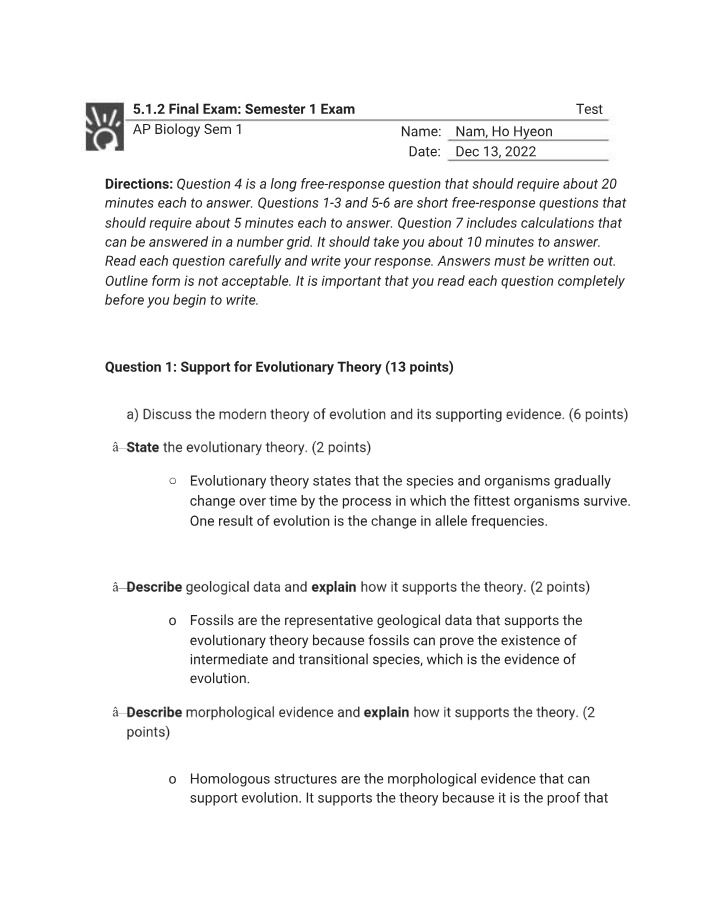 AP Biology - Unit 5 Notes