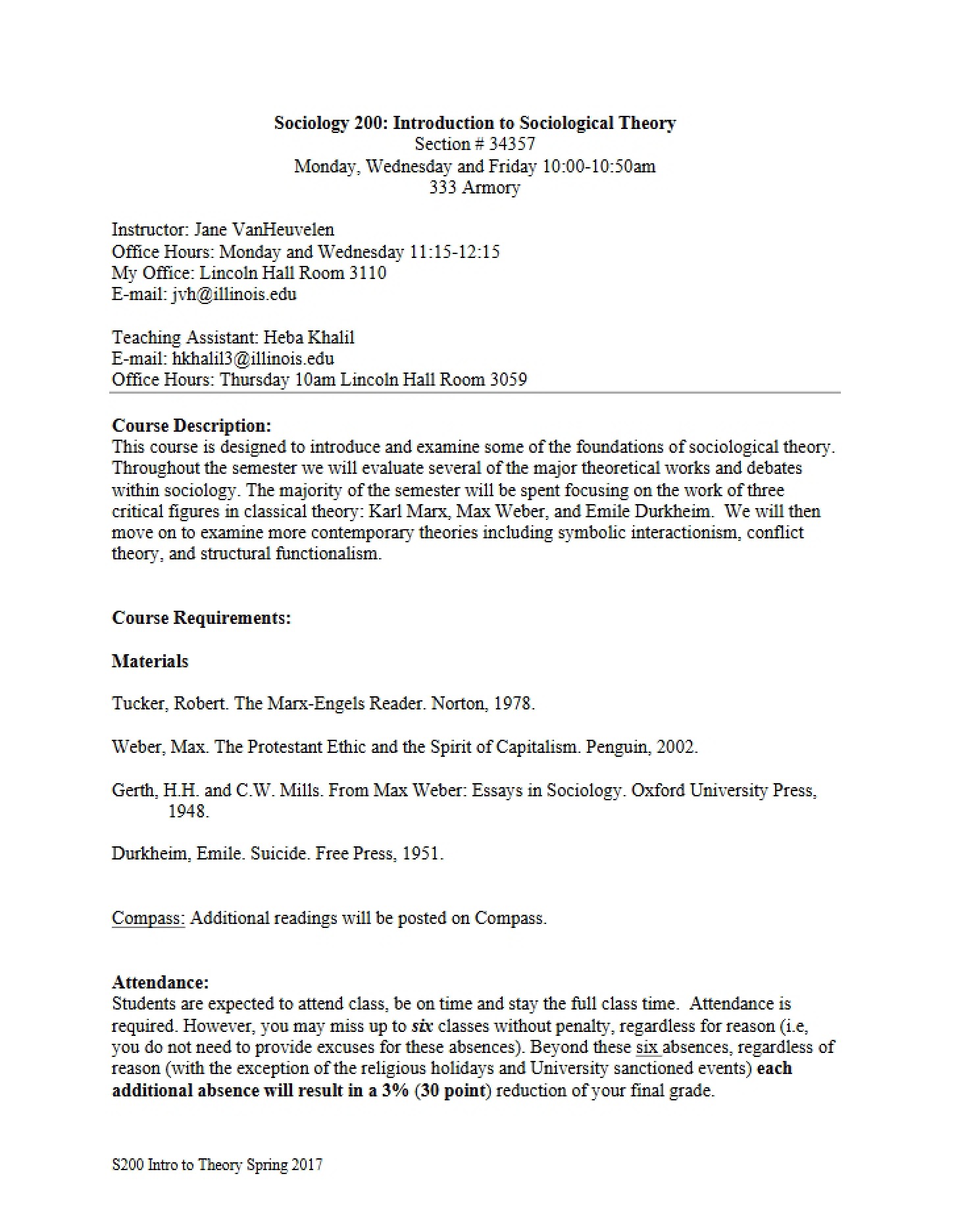 Class Outline