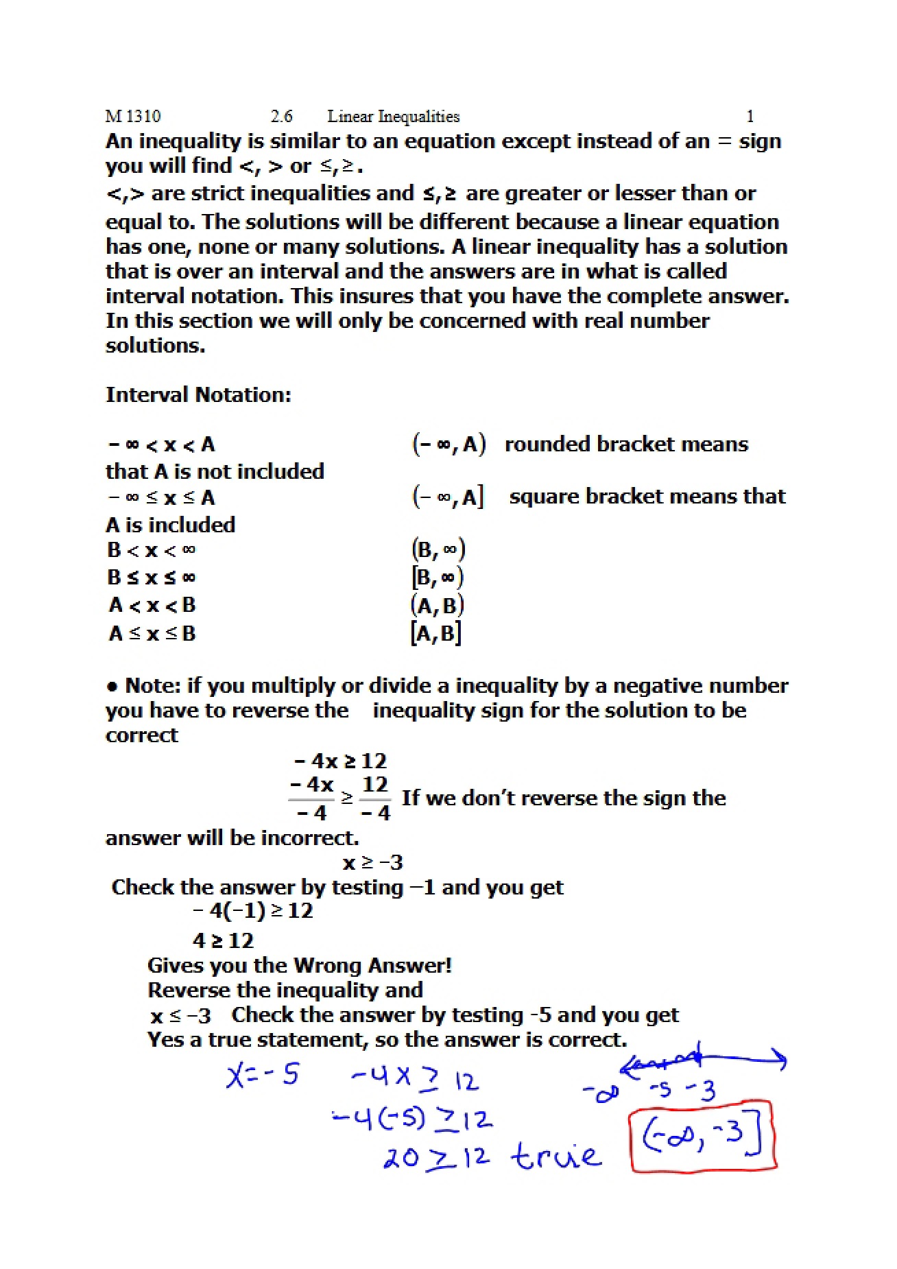 Inequalities Linear Methods