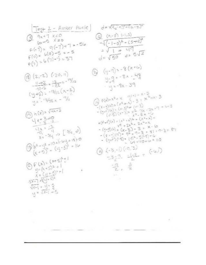 Written Work for Test 2
