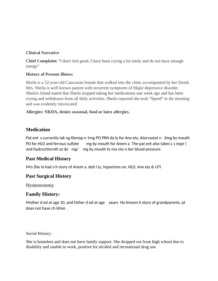 Week 1 Clinical Narrative