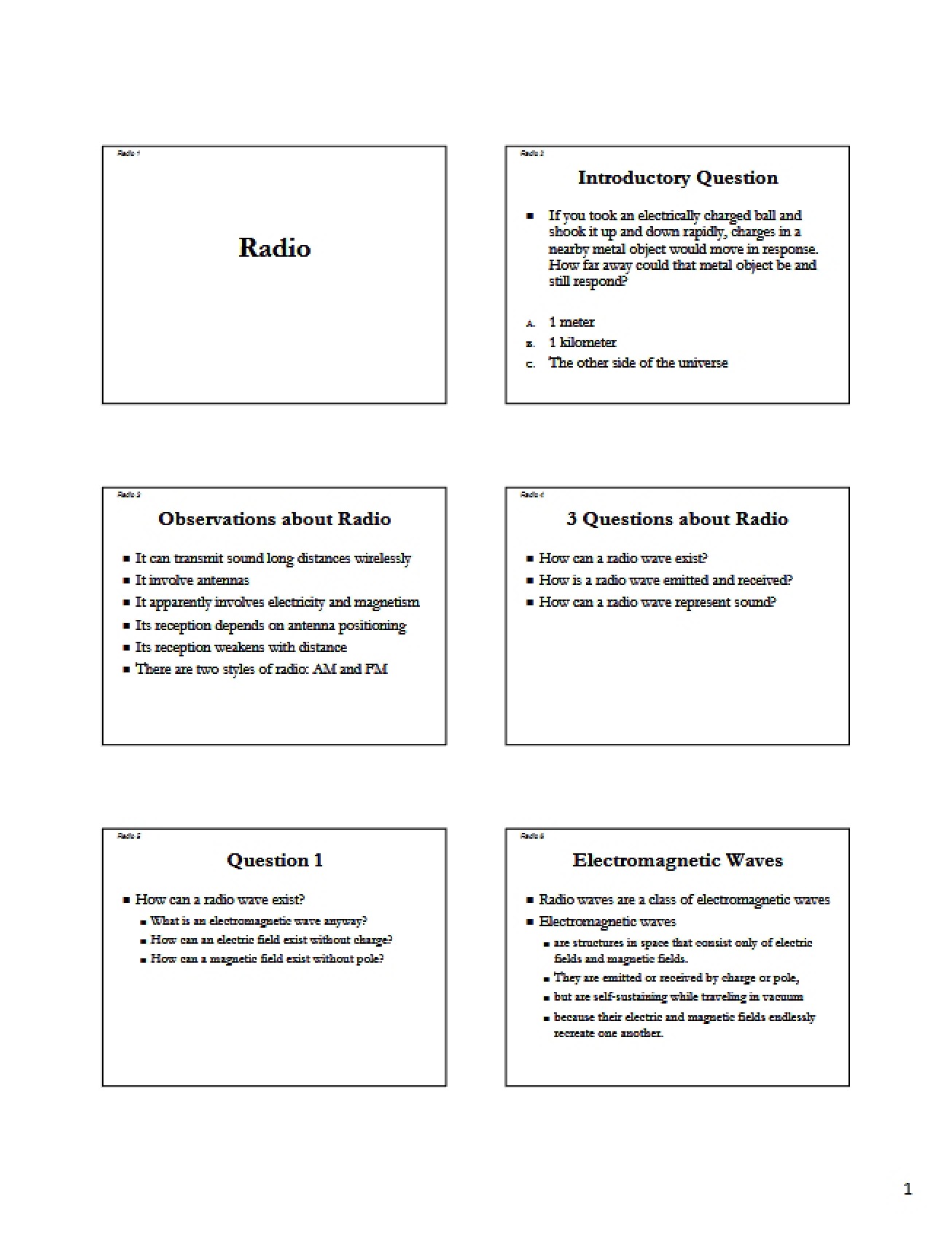 Radio Physics - PHYS 1060