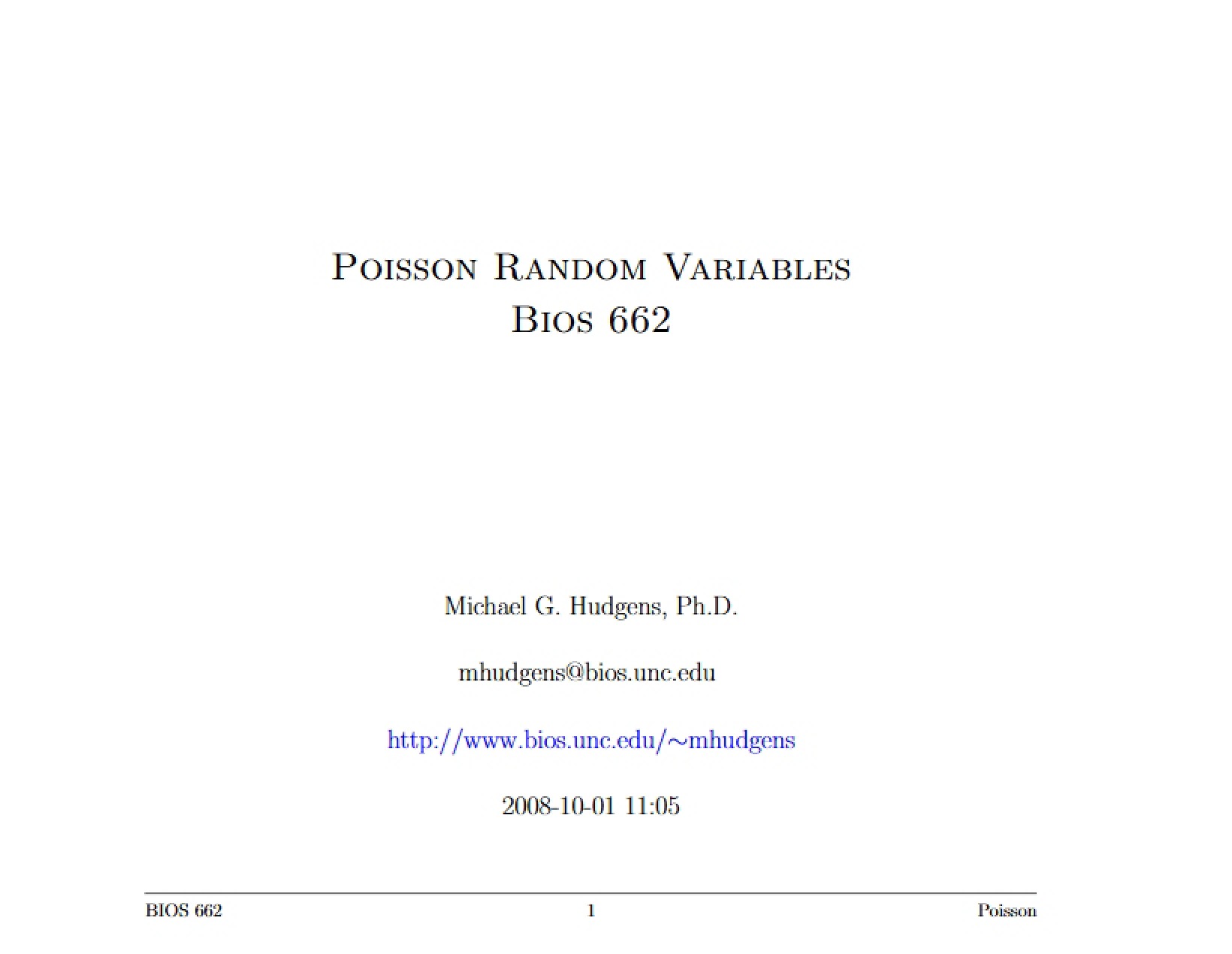 Poisson Random Variables Overview