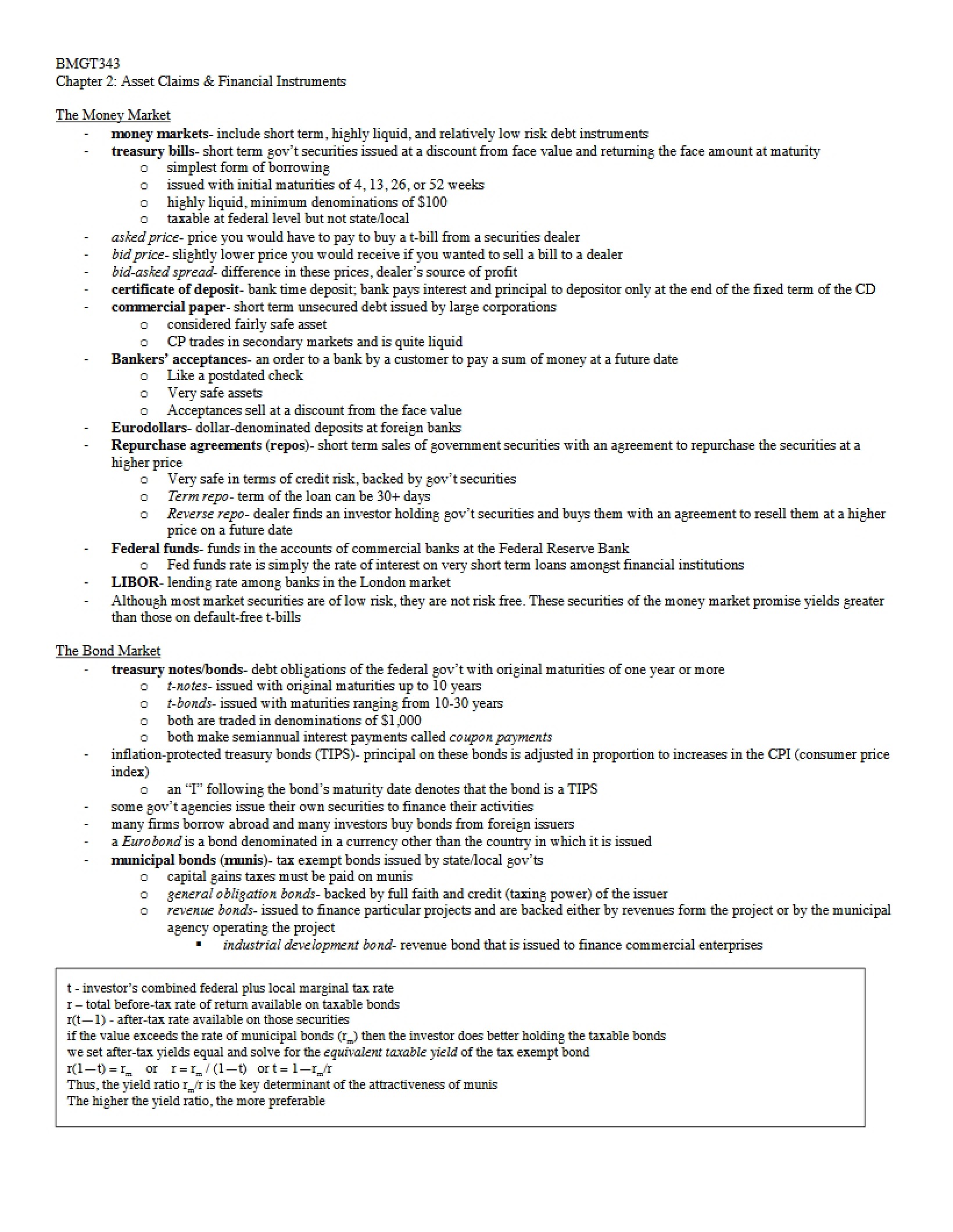 Asset Claims - Chapter 2