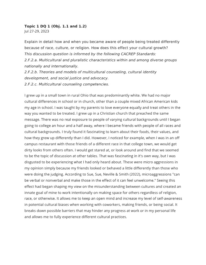 Discussion Question 1 for Topic 1