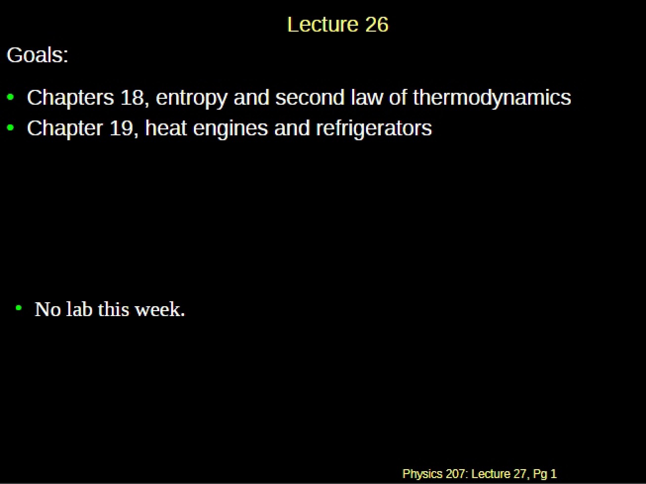General Lecture Notes