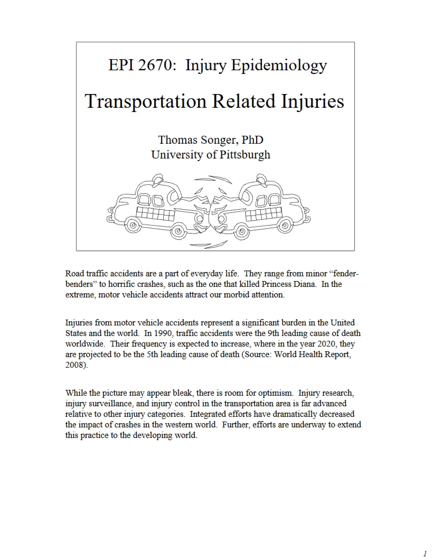 Injury Epidemiology Overview