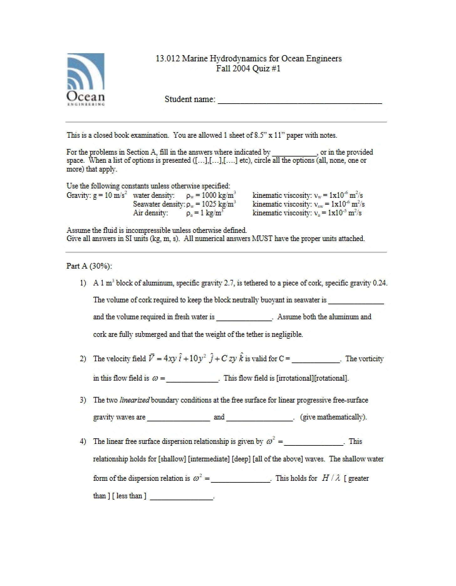 13.012 Examination