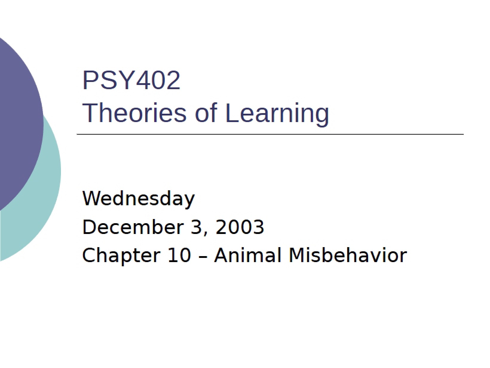 Learning Theory Concepts