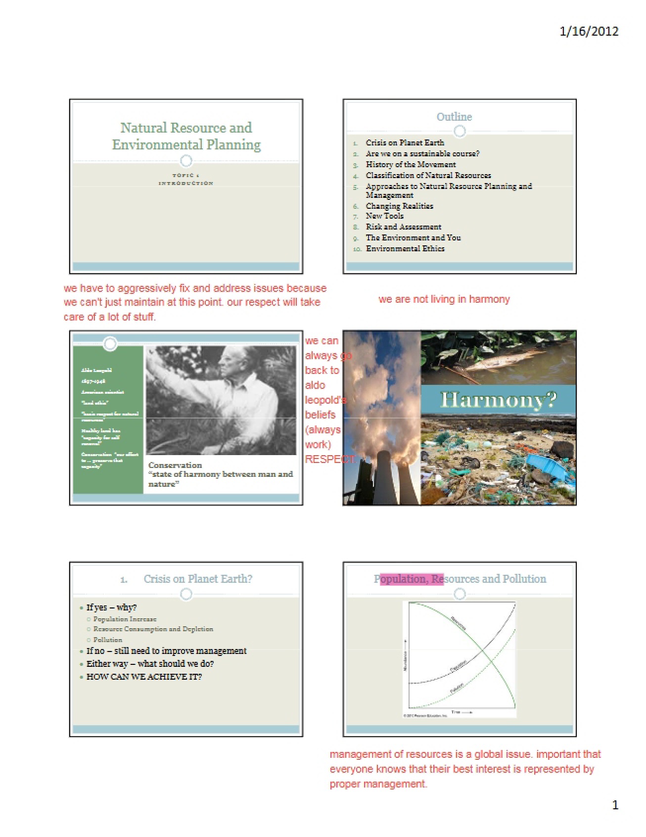 First Topic Intro to Resource Planning