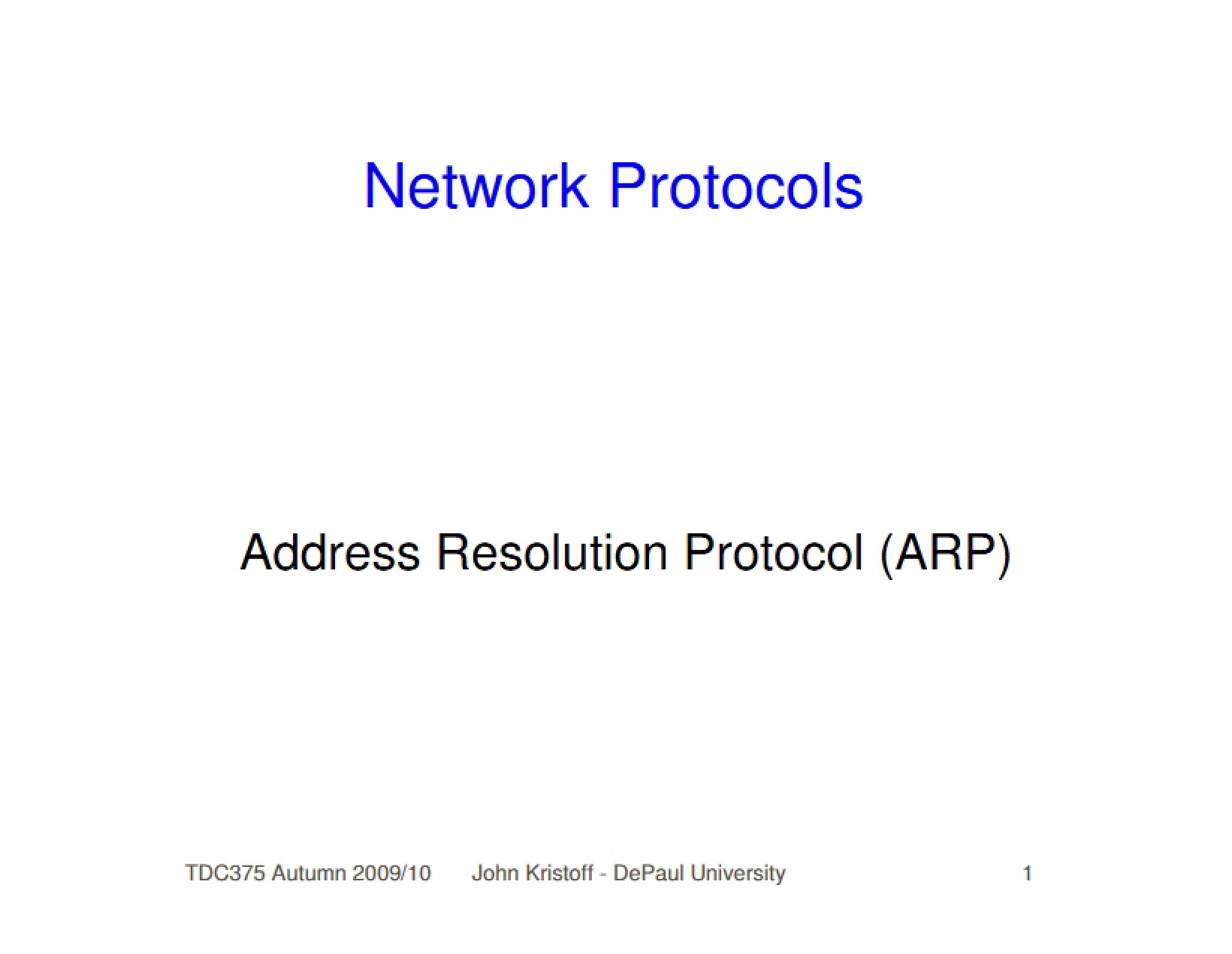 ARP (Address Resolution Protocol)