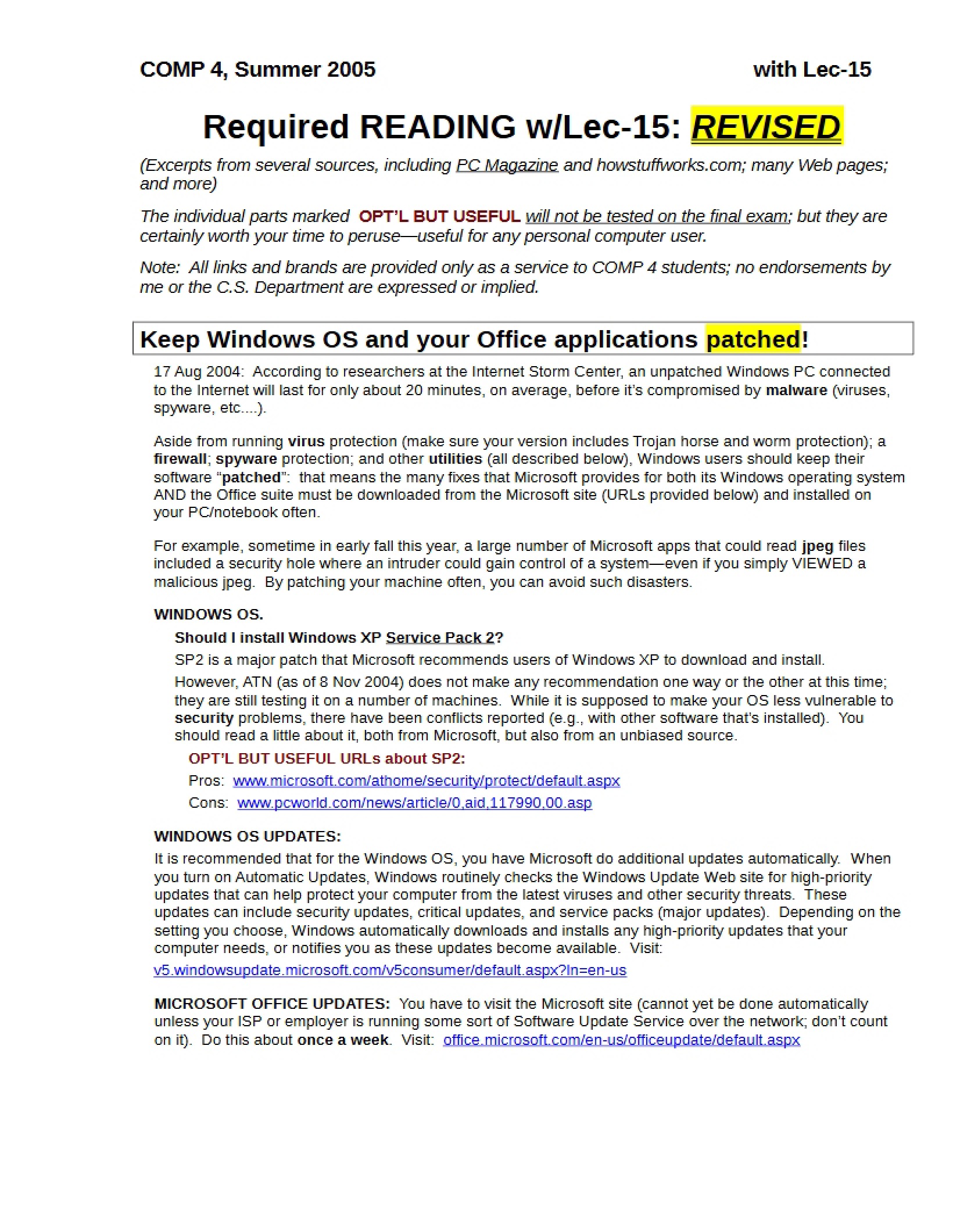 Comp 004 Lecture Notes