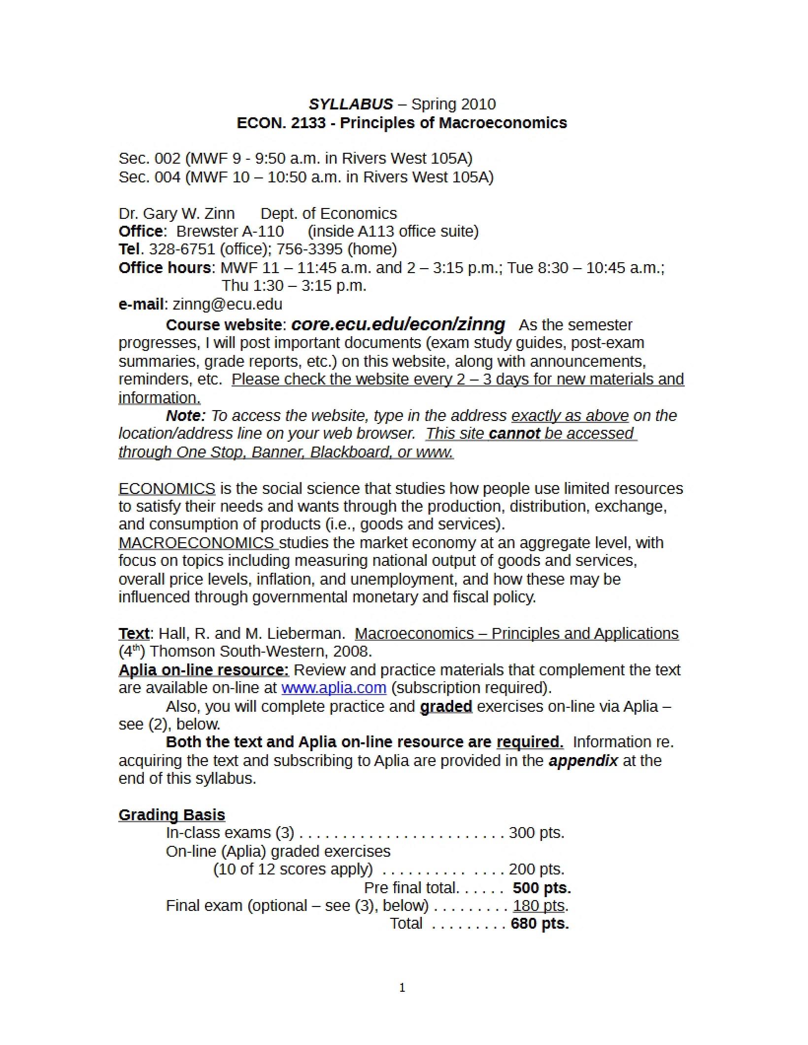 Spring 2010 Syllabus