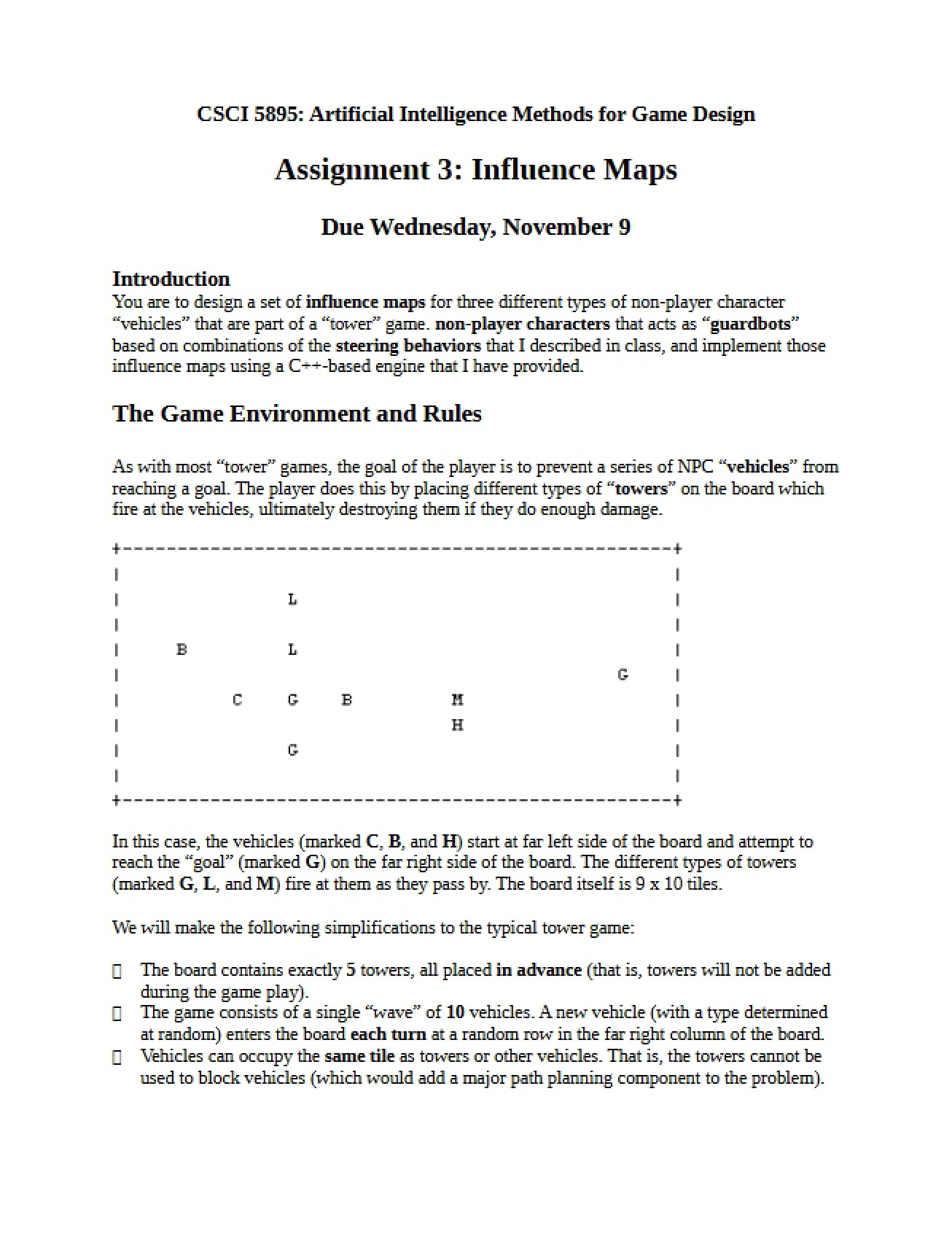 Influence Maps (Assignment 03)