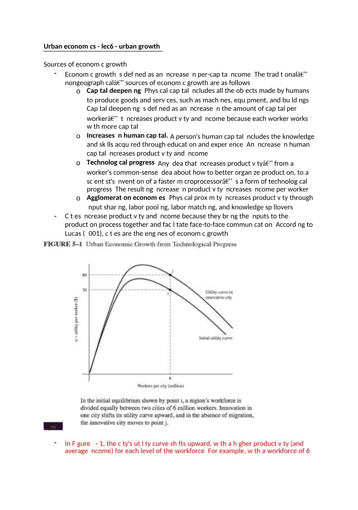 Sources of Economic Growth in Urban Economics