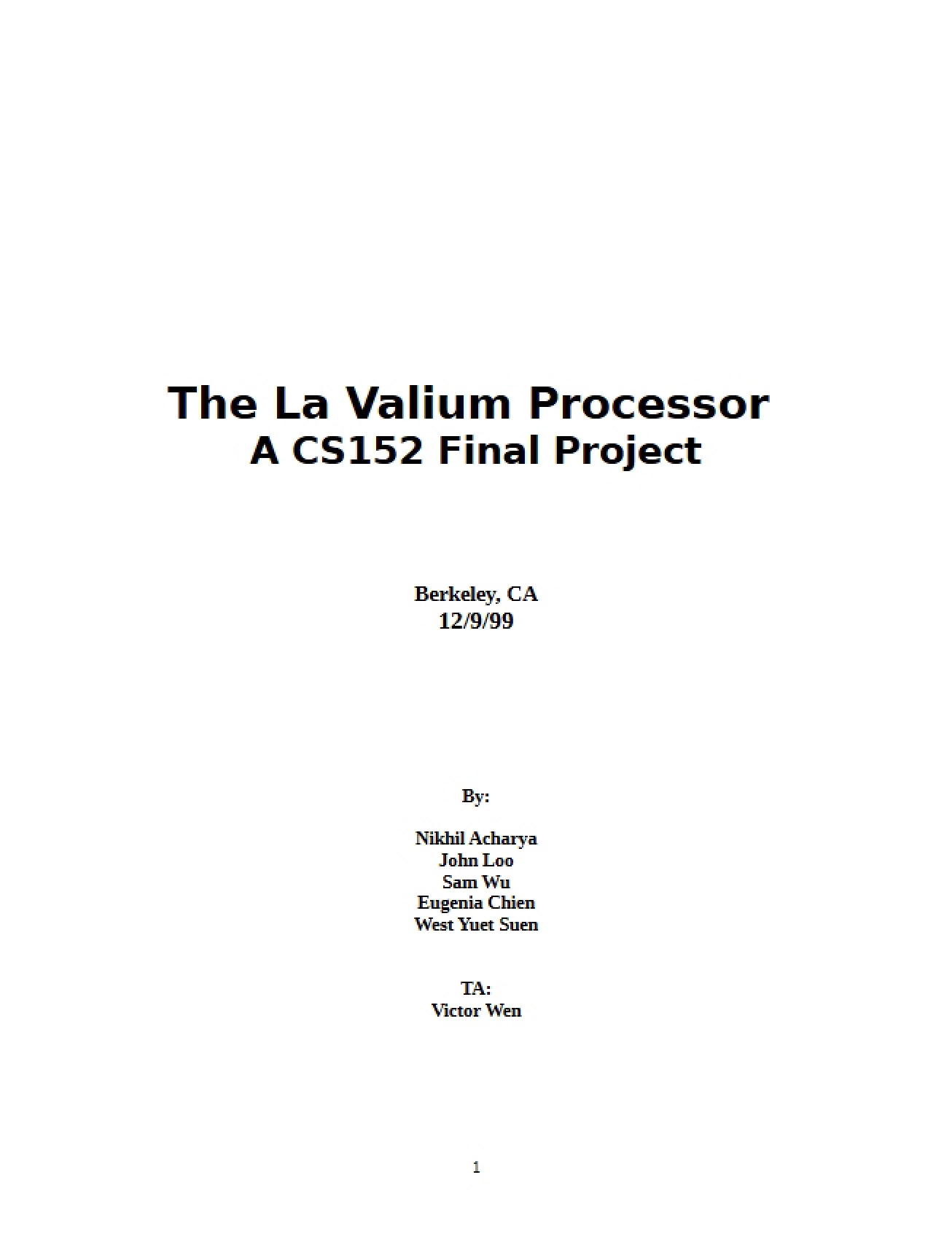 La Valium Processor
