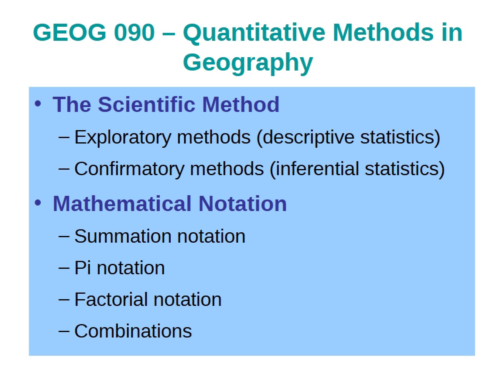 Geog 090 Notes