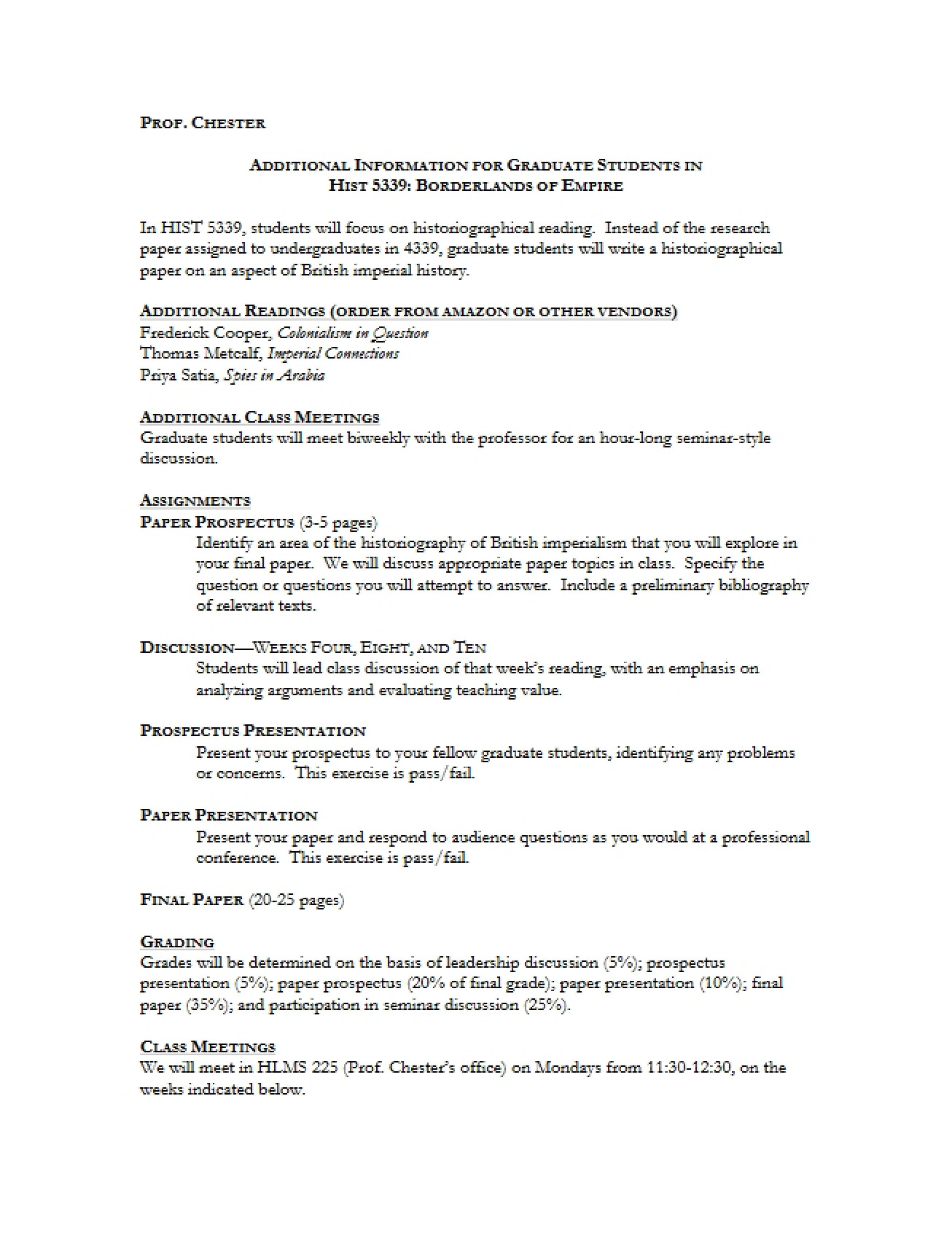 Syllabus for Borderlands of the British Empire