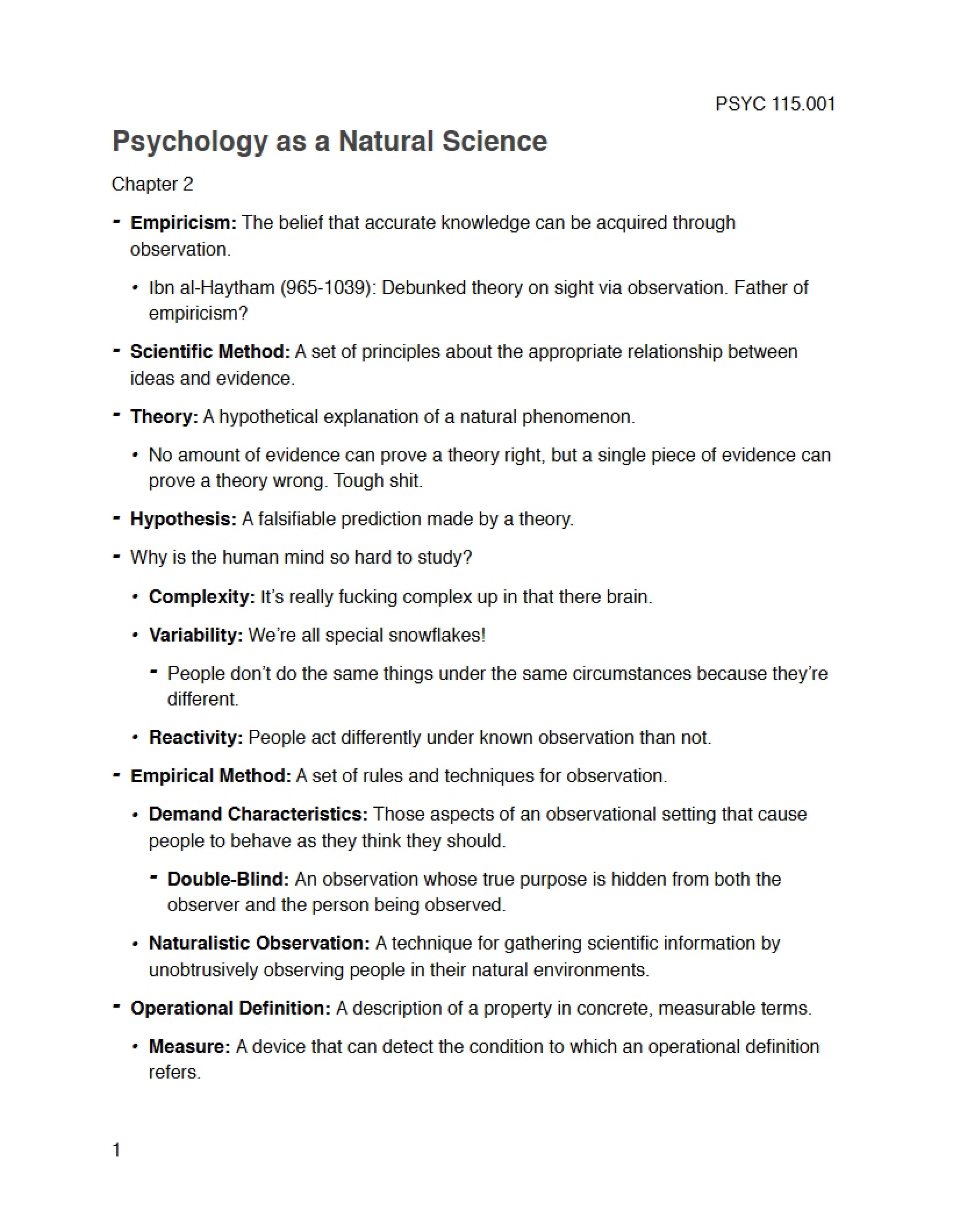Psych Natural Science Approach