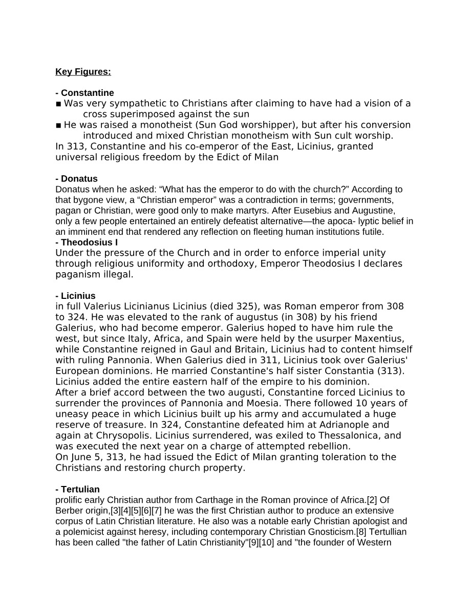 Key Figures and Concepts in the History of Christianity and Hellenism