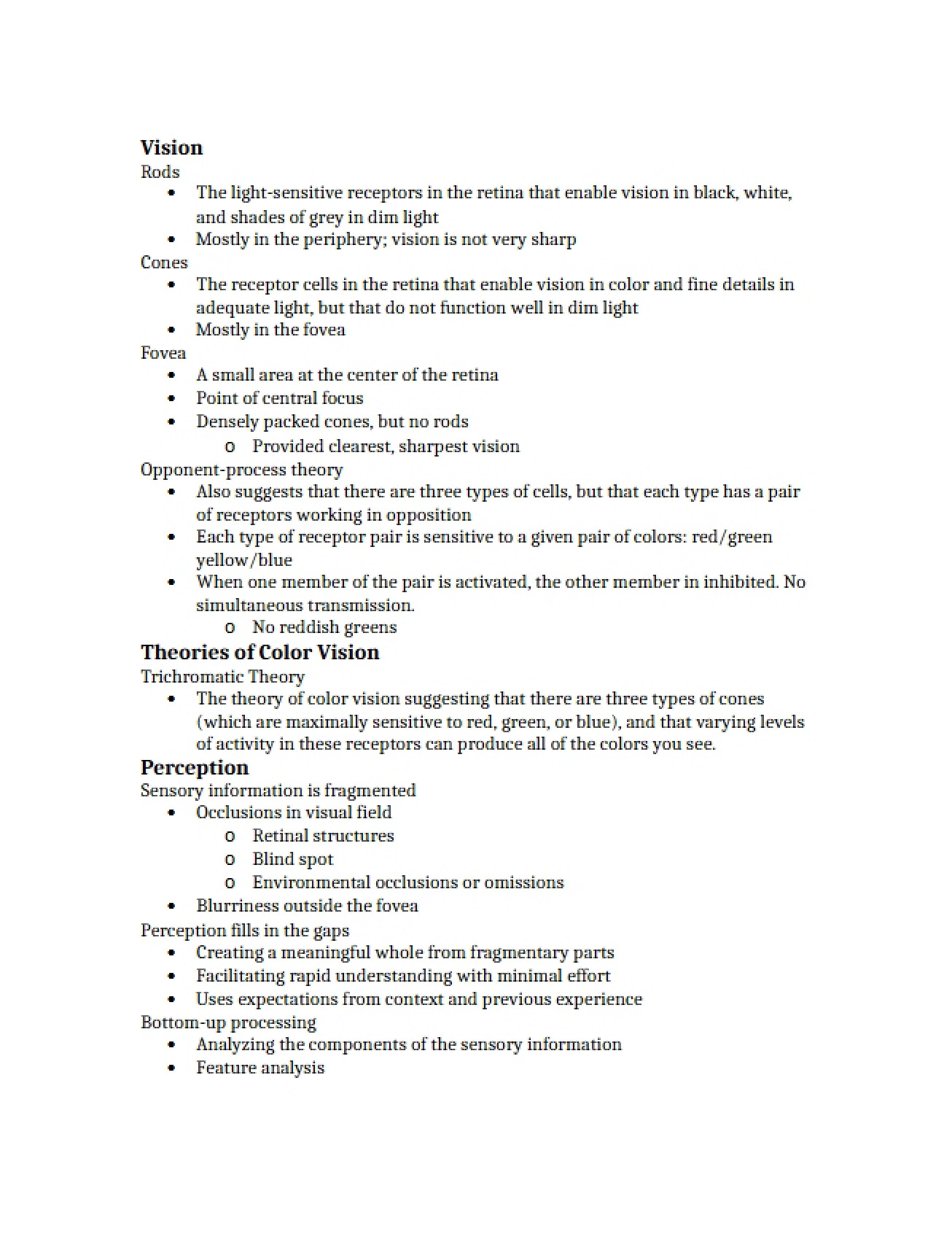 Notes from Class