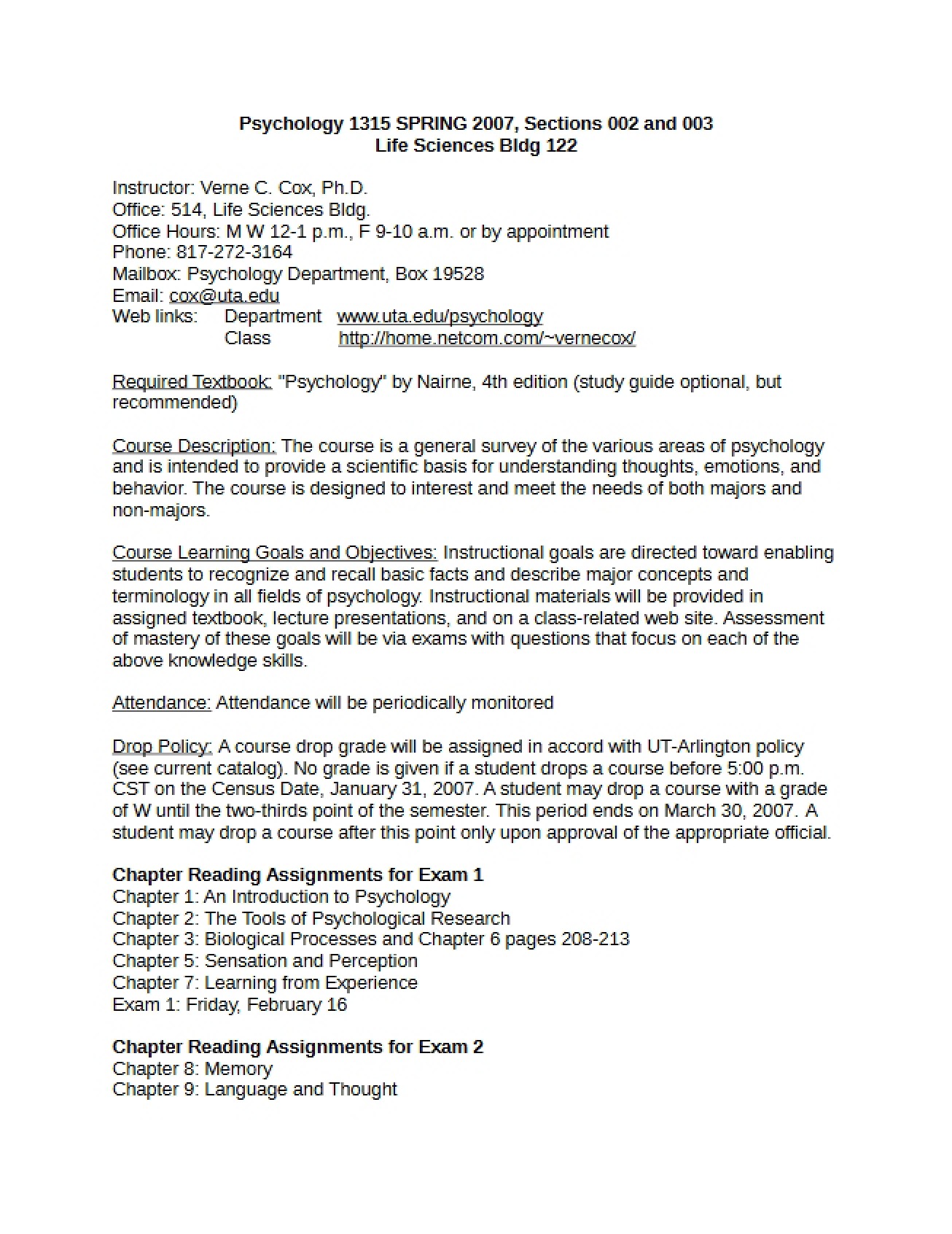 Syllabus - 3 Pages