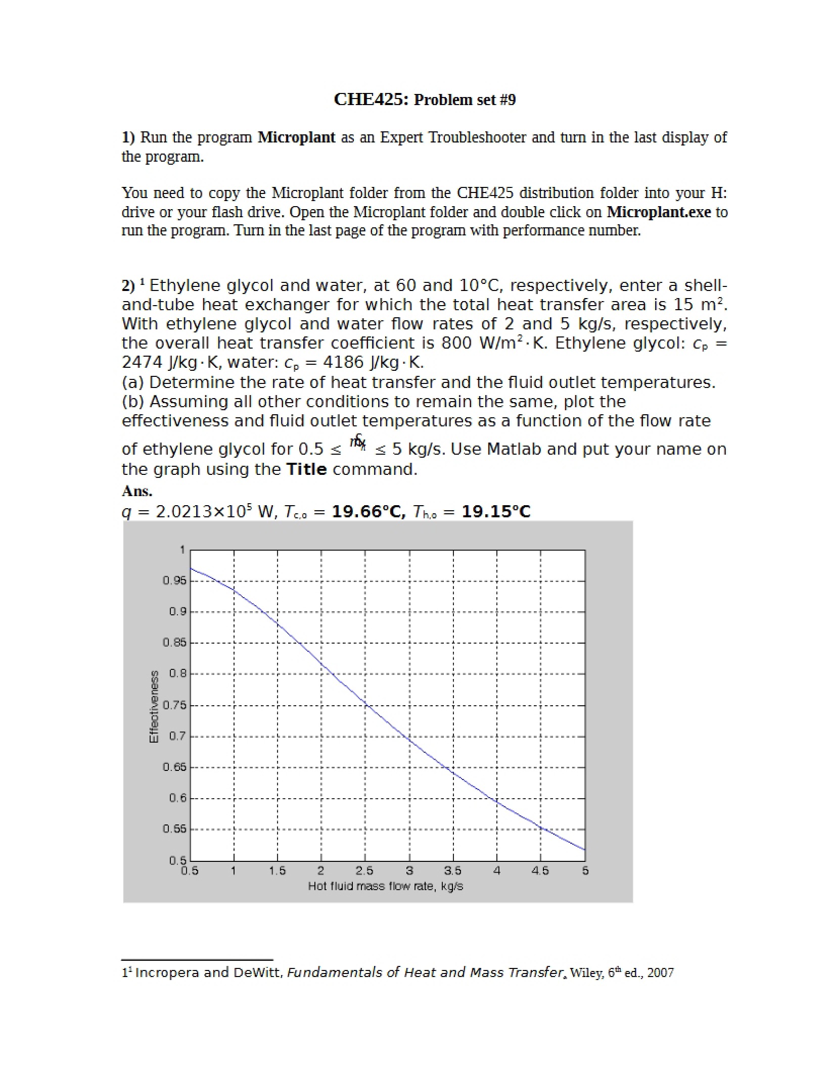 Unit Operations Problem Set 9