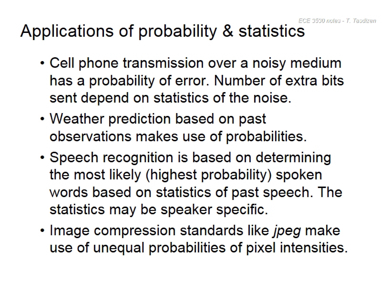 Probability & Statistics Applications
