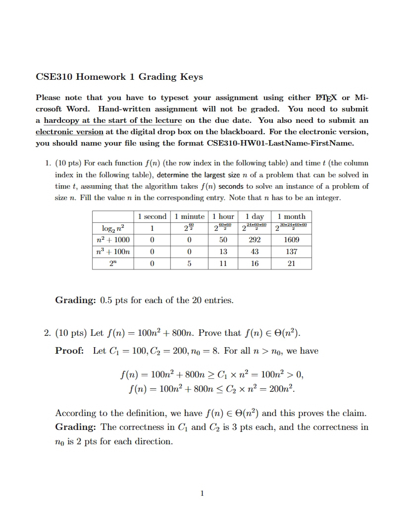 Homework One Solution