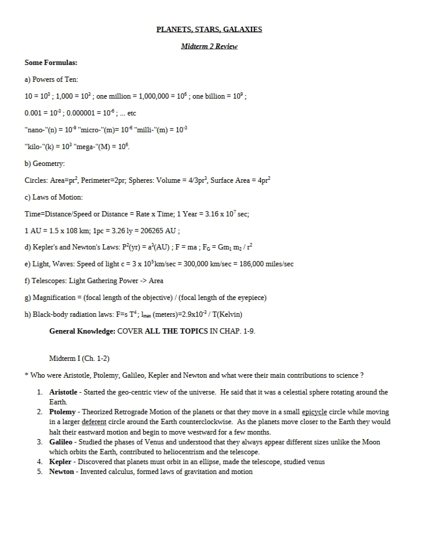 Second Midterm Prep Manual