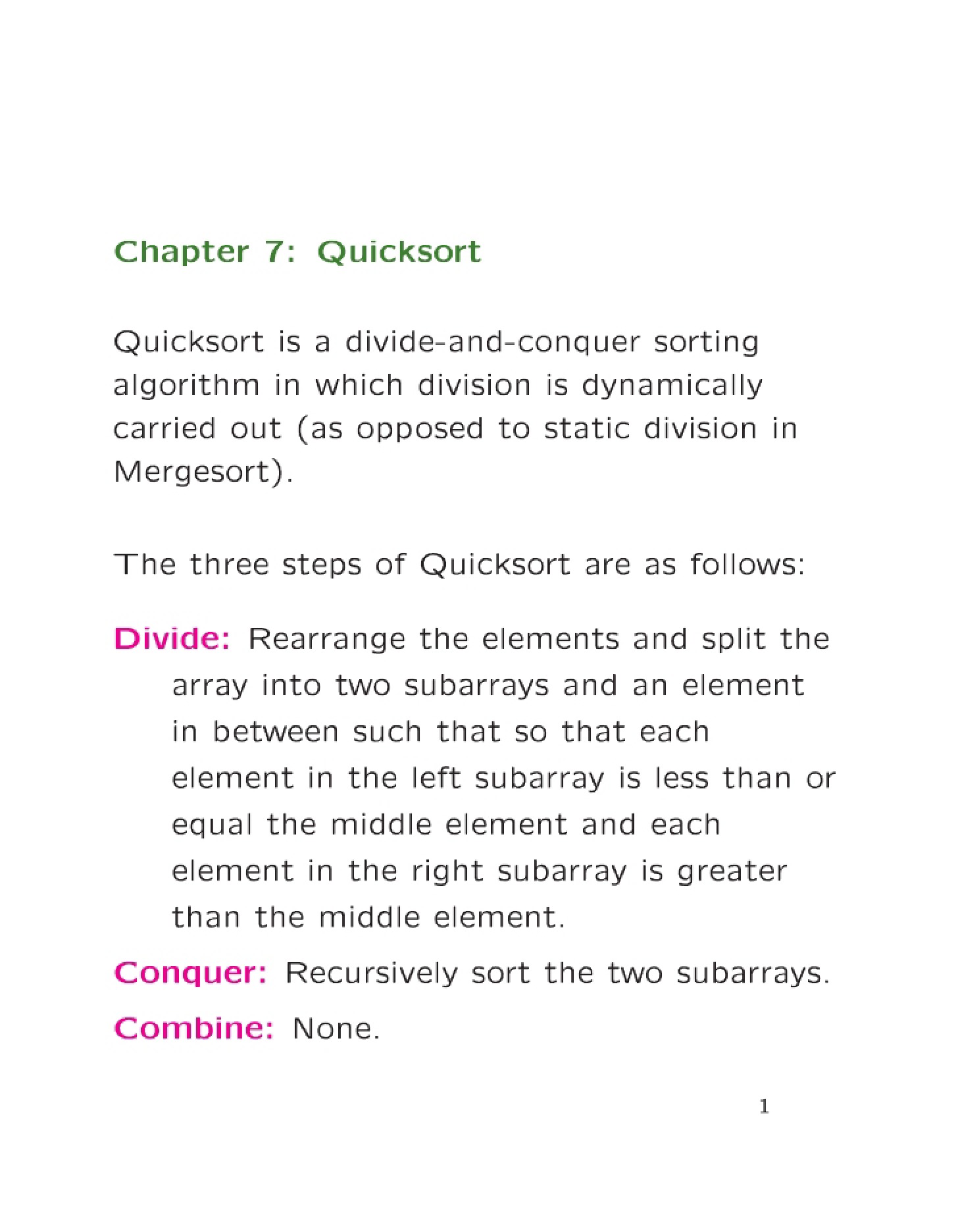 Quicksort Algorithm