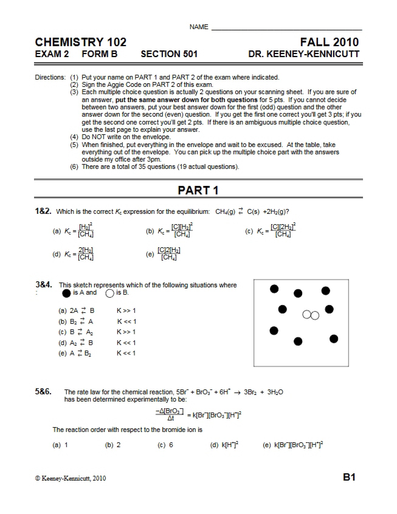 Second Examination for Fundamentals of Chemistry II