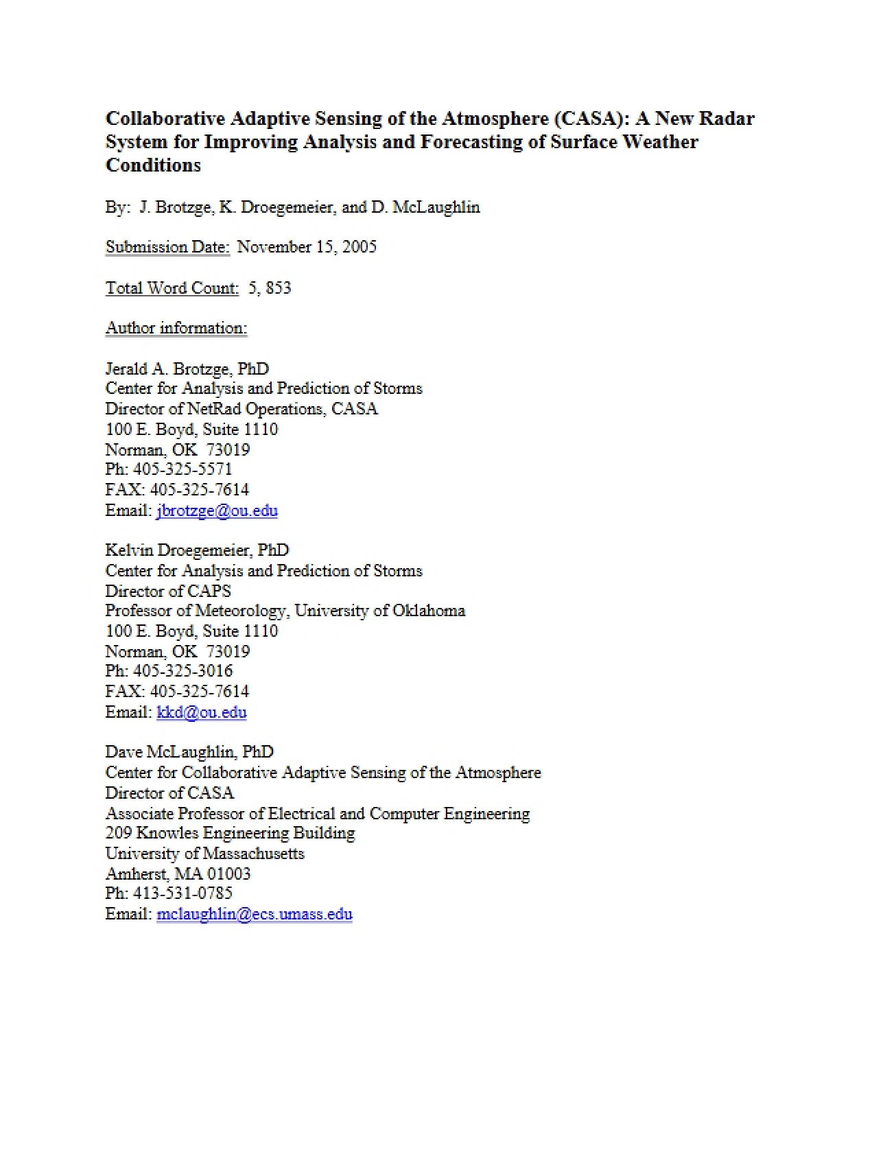 Atmospheric Sensing through Collaborative Adaptation