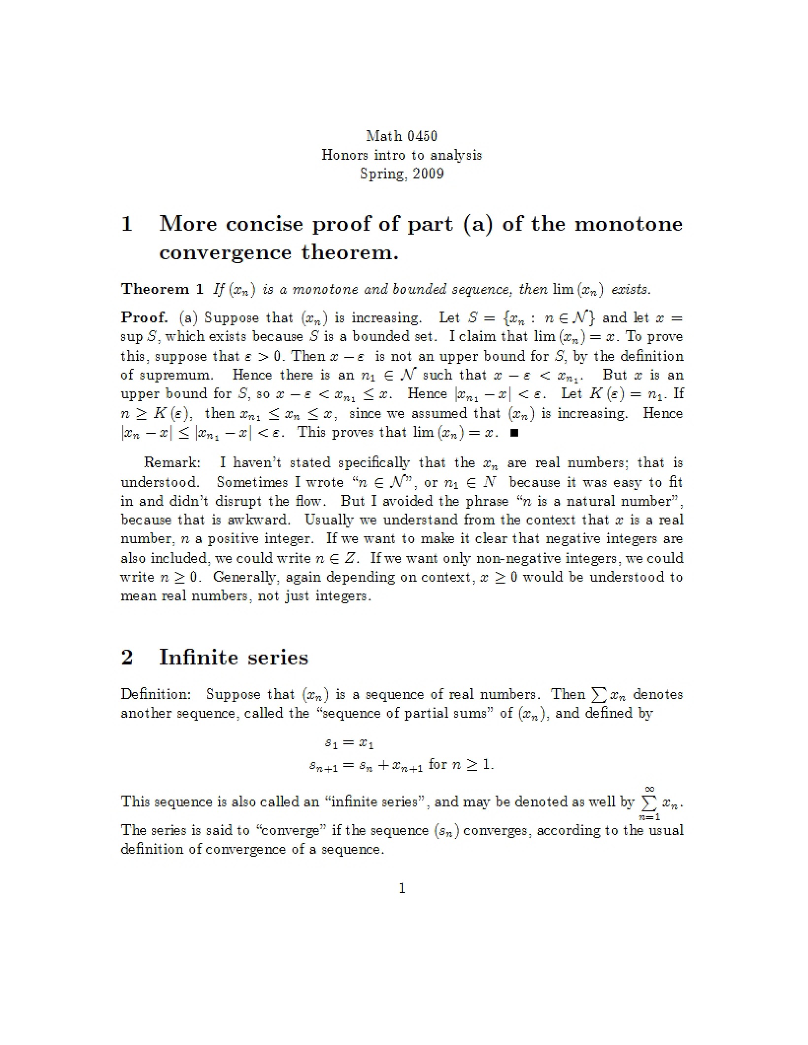 MATH 0450 Notes - MATH 0450