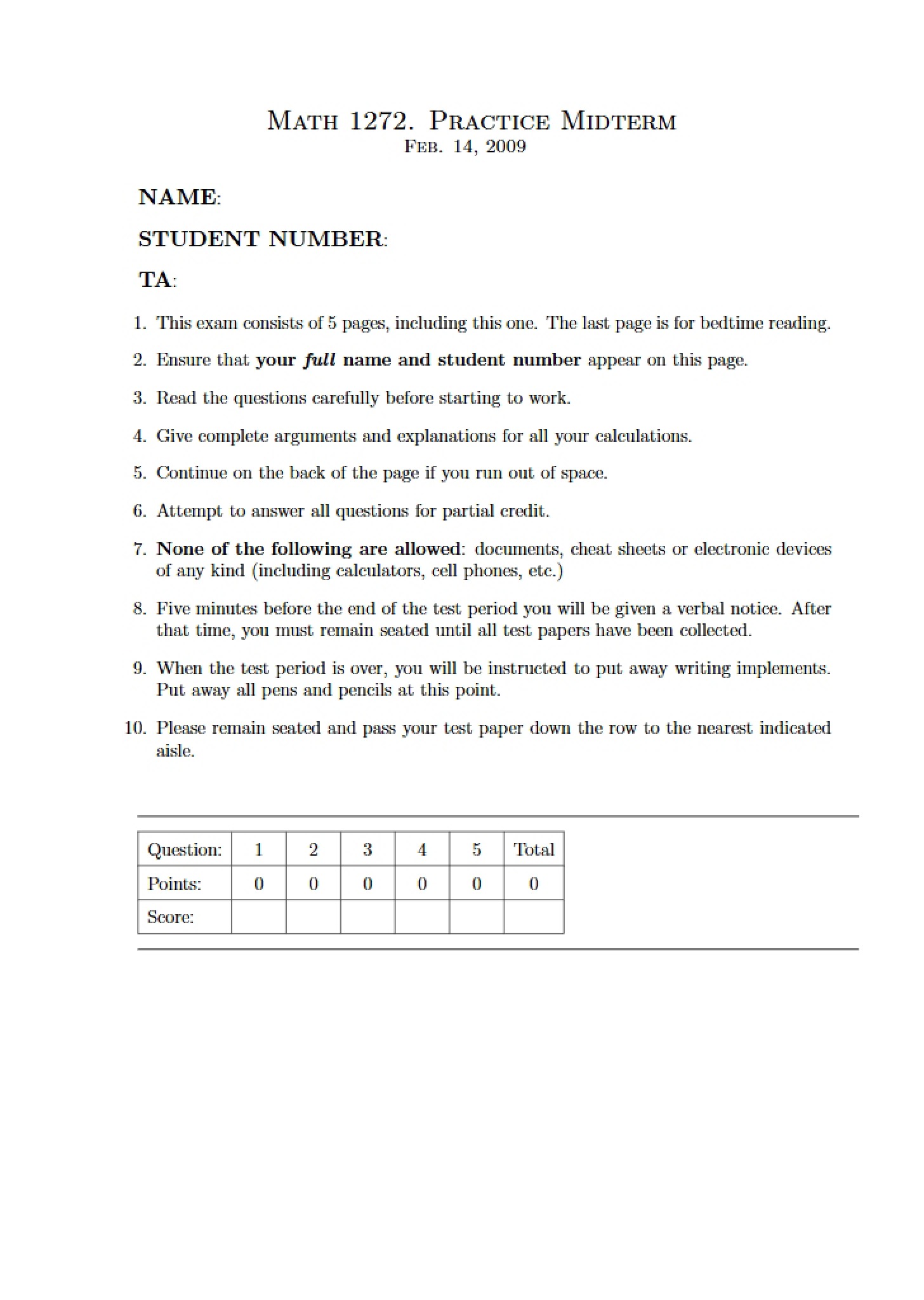 Exam Midterm