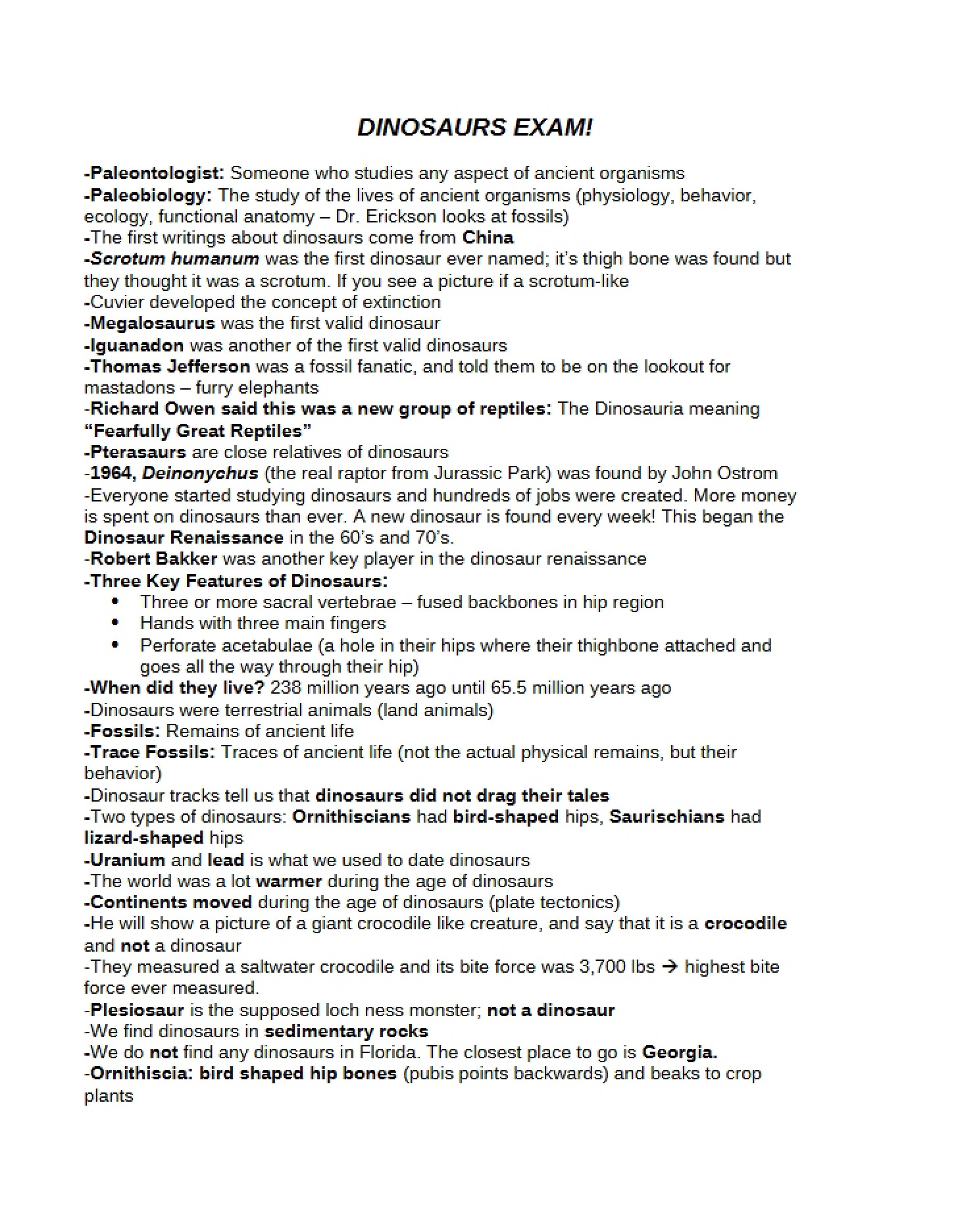 Scholarly Work in Paleontology