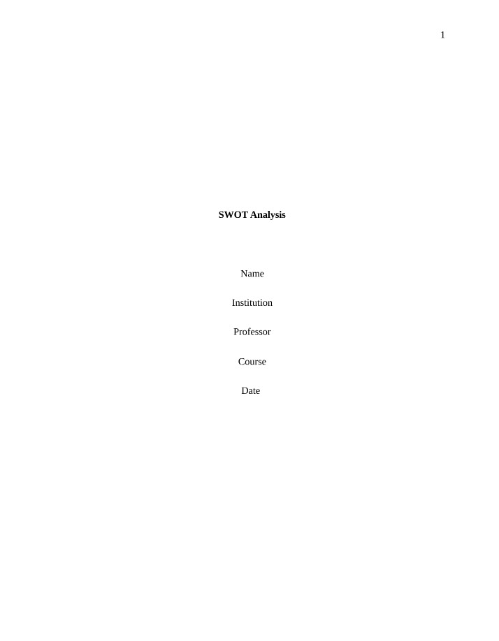 MAT145 - SWOT Analysis