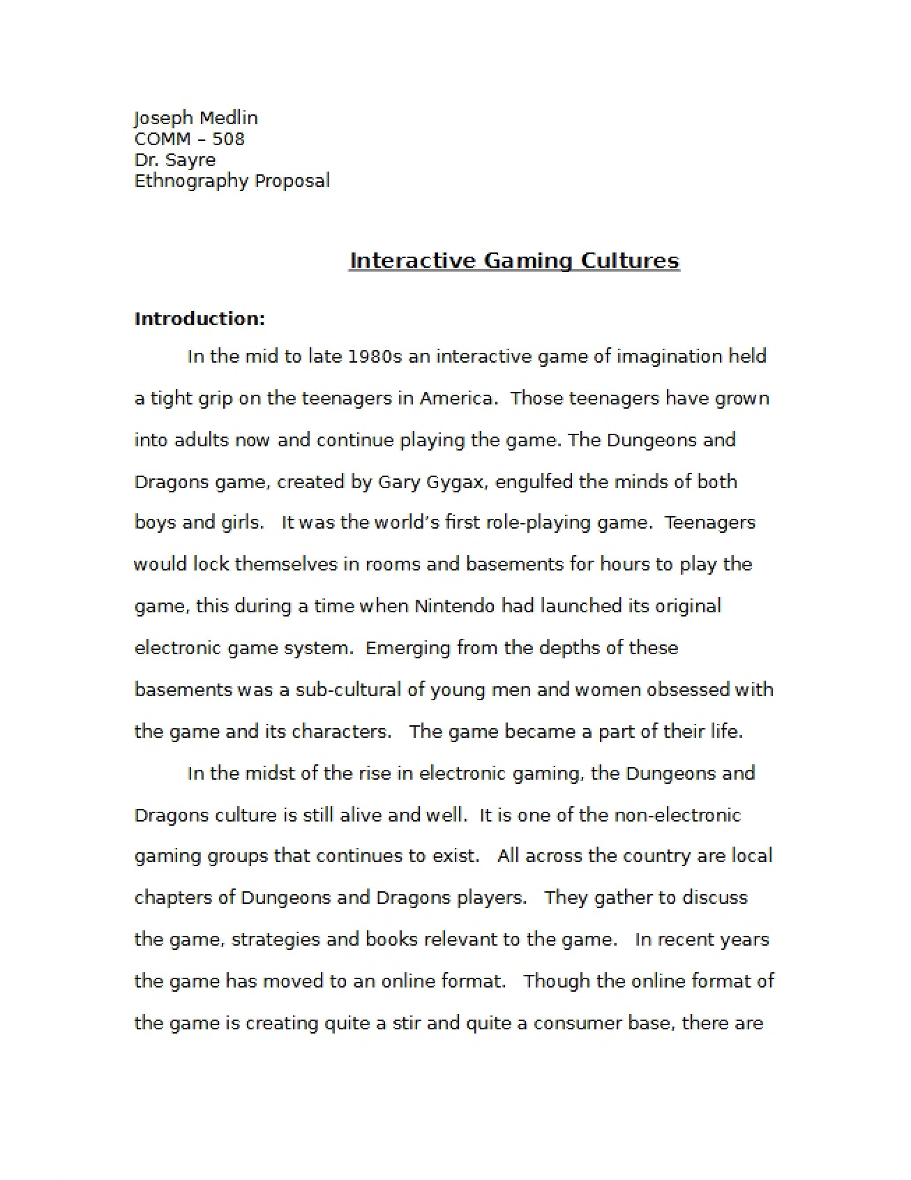 Cultures of Interactive Gaming