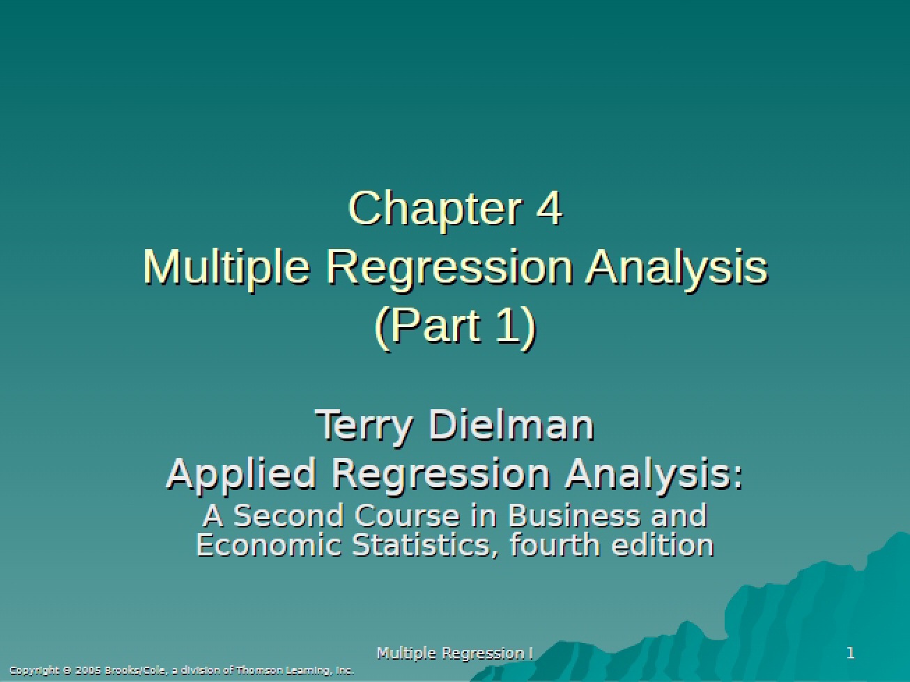 Chapter 4 Lecture 07 Multiple Regression