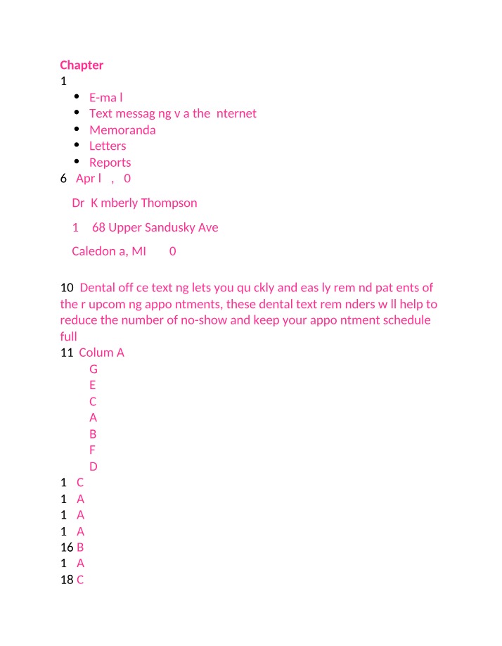 Communication Strategies for Dental Offices - Notes and Exercises