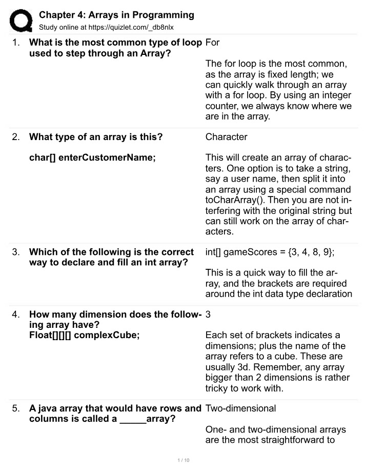Programming Arrays - Understanding Types and Declaration