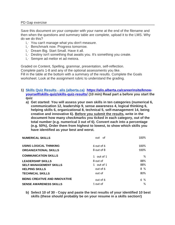 Exercise on PD Gap