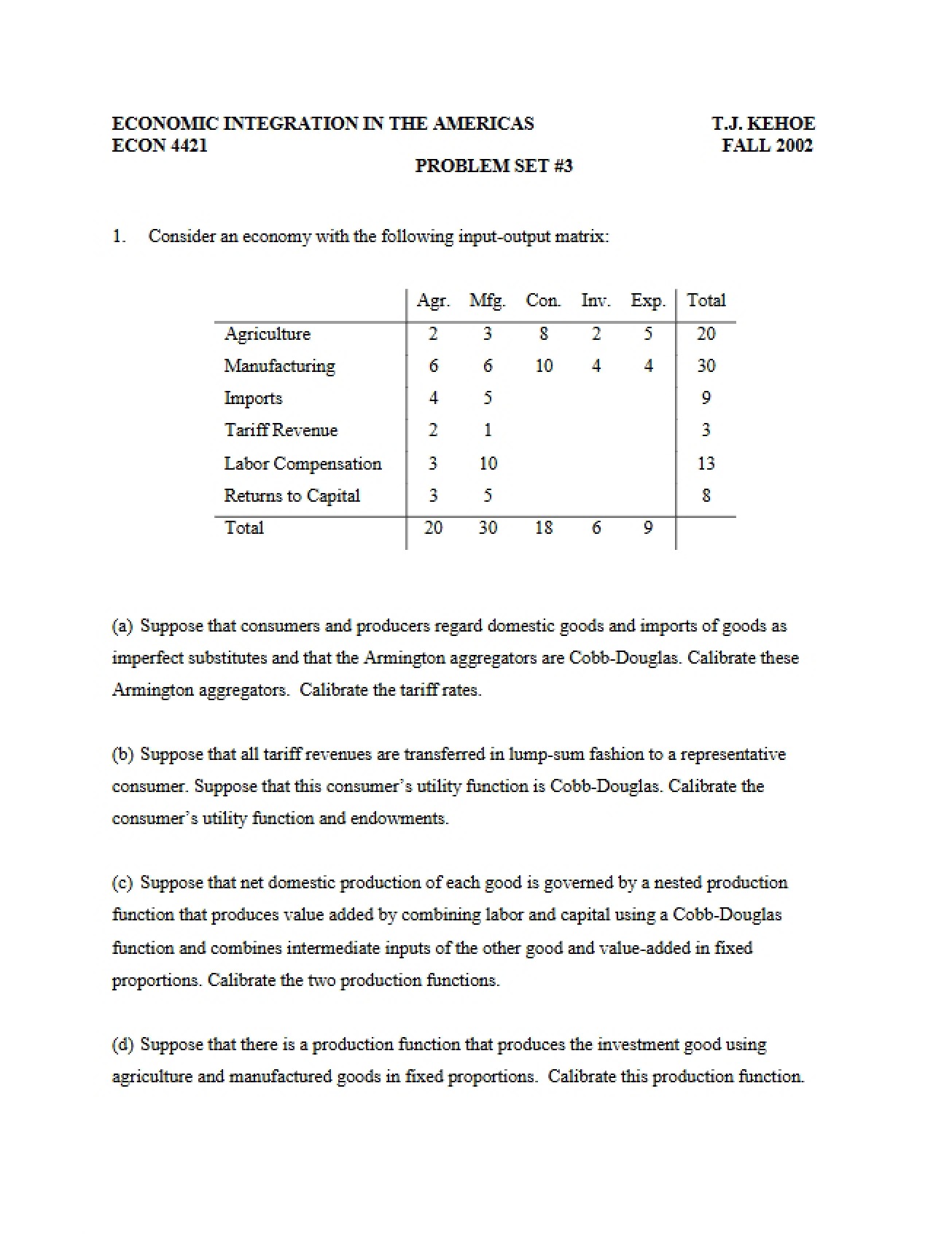Third Problem Set