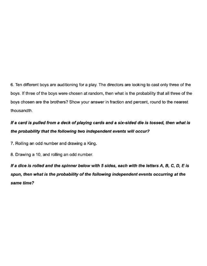 Probability of Auditioning Brothers