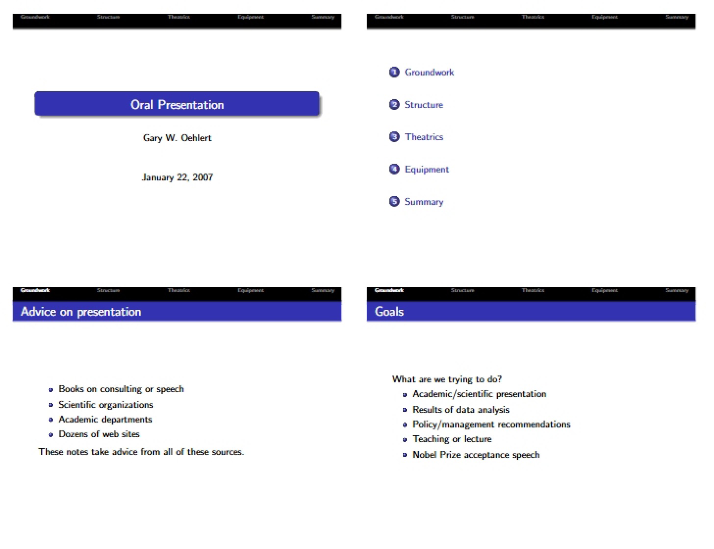 Presentation Oral